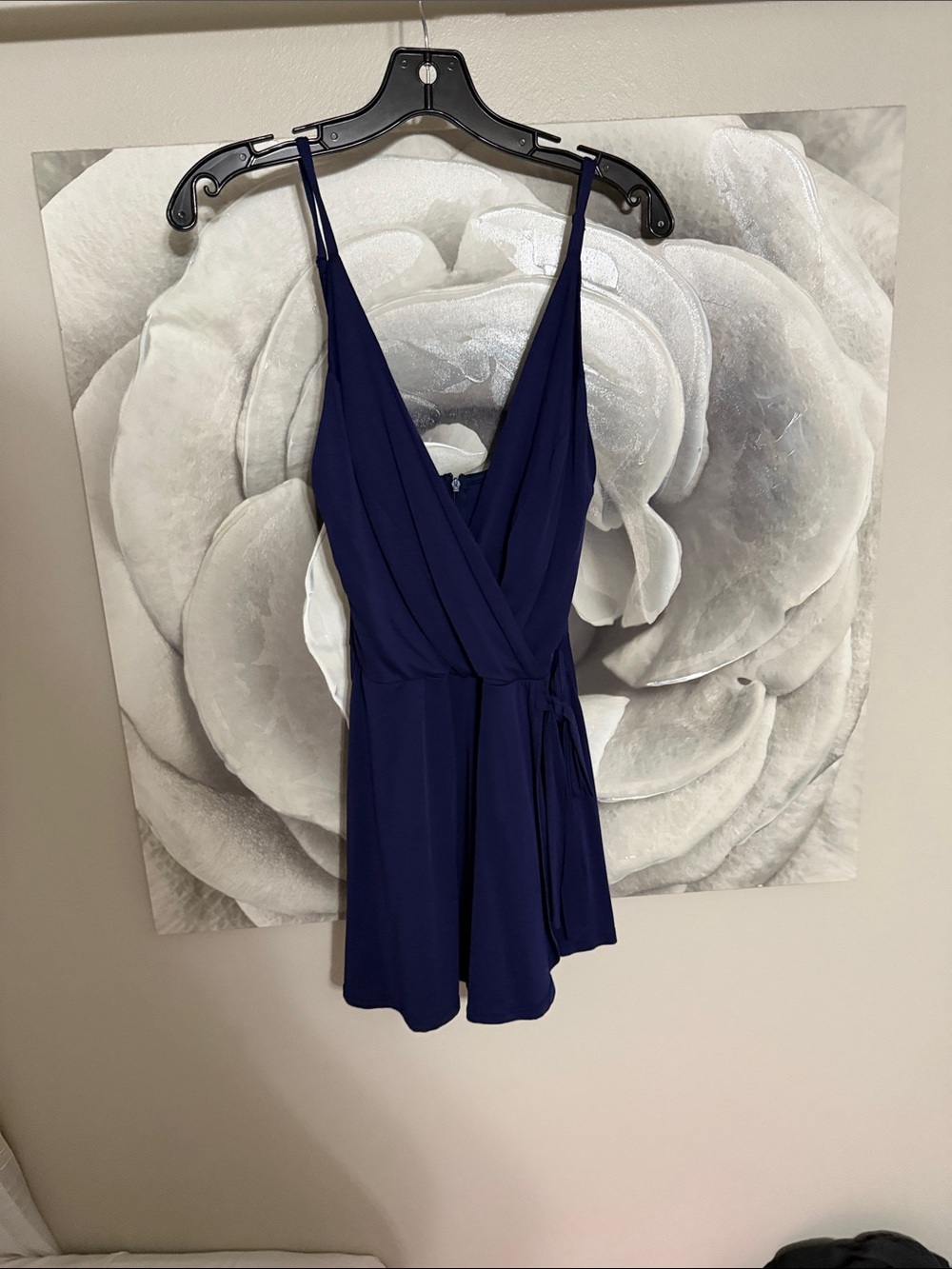 Vintage Havana Navy Blue Mini Wrap Dress